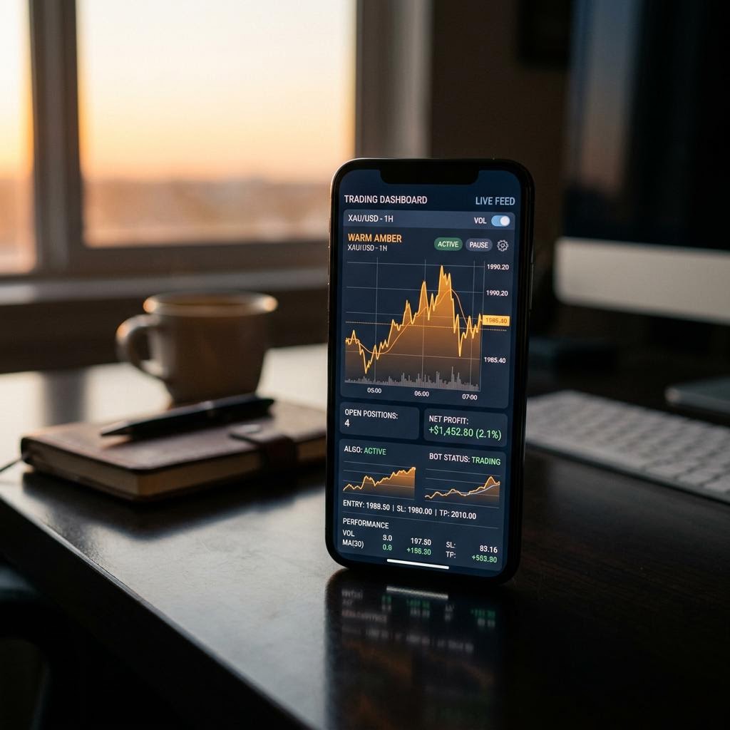 Dzekralvu AI Krypto Trading Plattform auf einem Mobiltelefon
